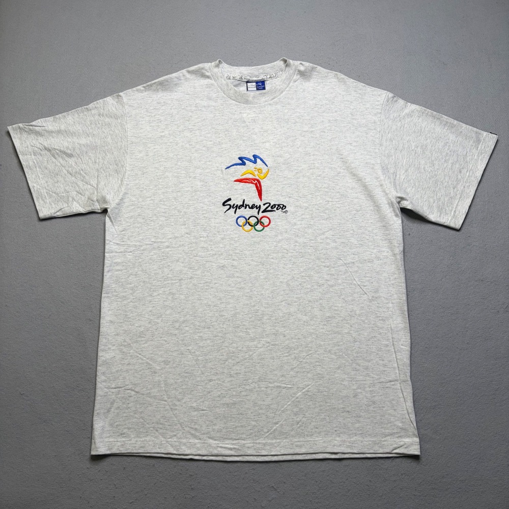 Acme T-Shirt Men XL Gray Sydney 2000 Olympics Embroidered Millennium Vintage NWT